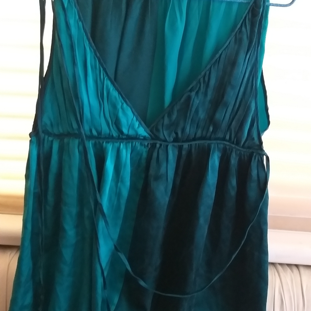 Mint silk wrap  blouse